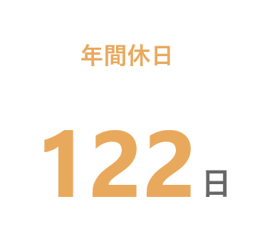 年間休日：122日